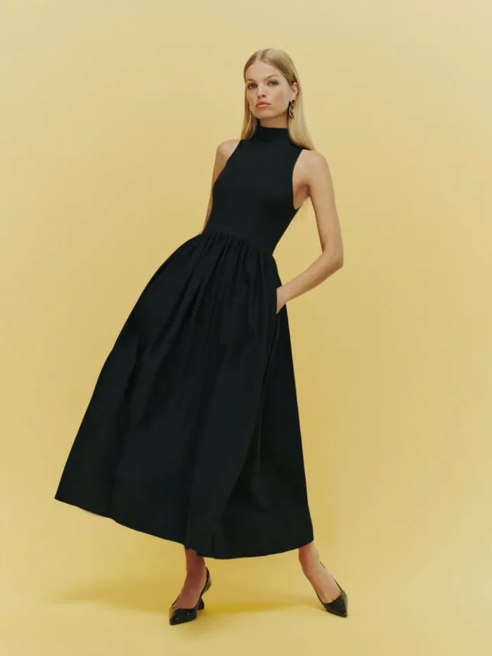 Clothing The Reformation Petites Sai Dress Black