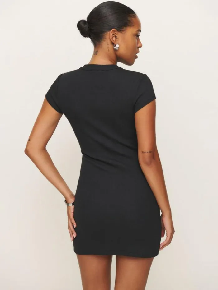 Clothing The Reformation Raelynn Knit Dress Black