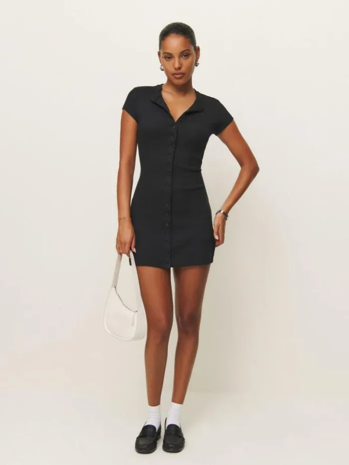 Clothing The Reformation Raelynn Knit Dress Black