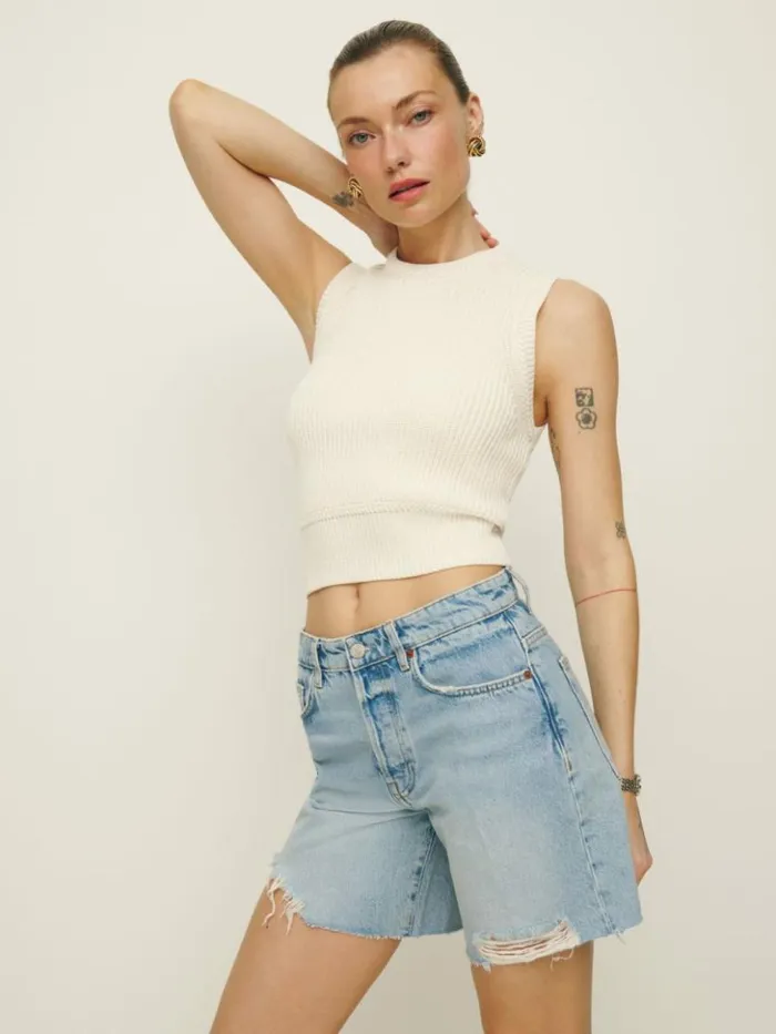Clothing The Reformation Raye Mid Rise Relaxed 6034 Jean Shorts Tenaya