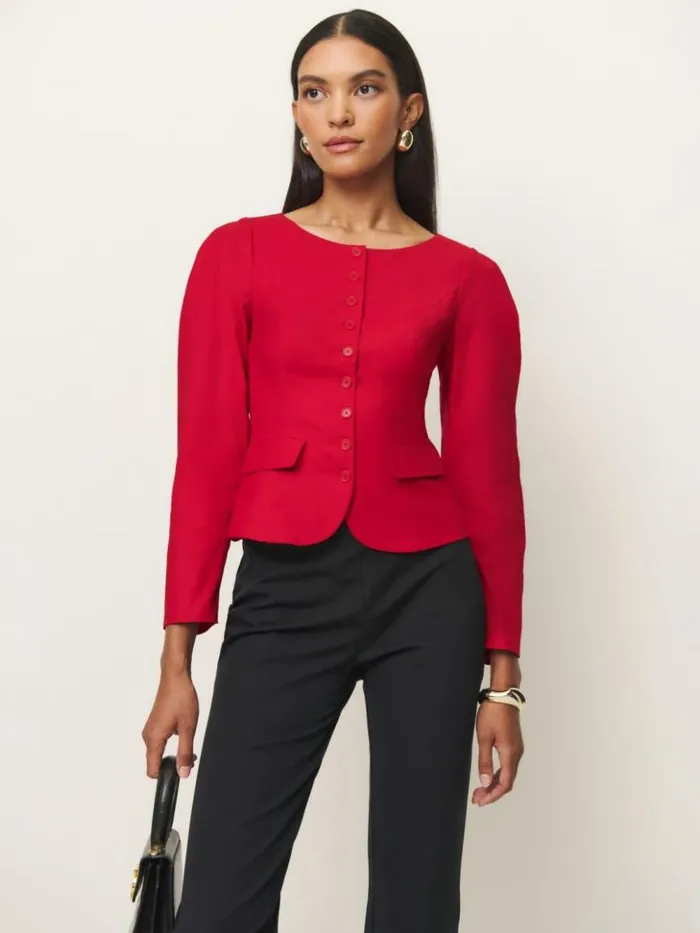 Clothing The Reformation Sarai Top Lipstick