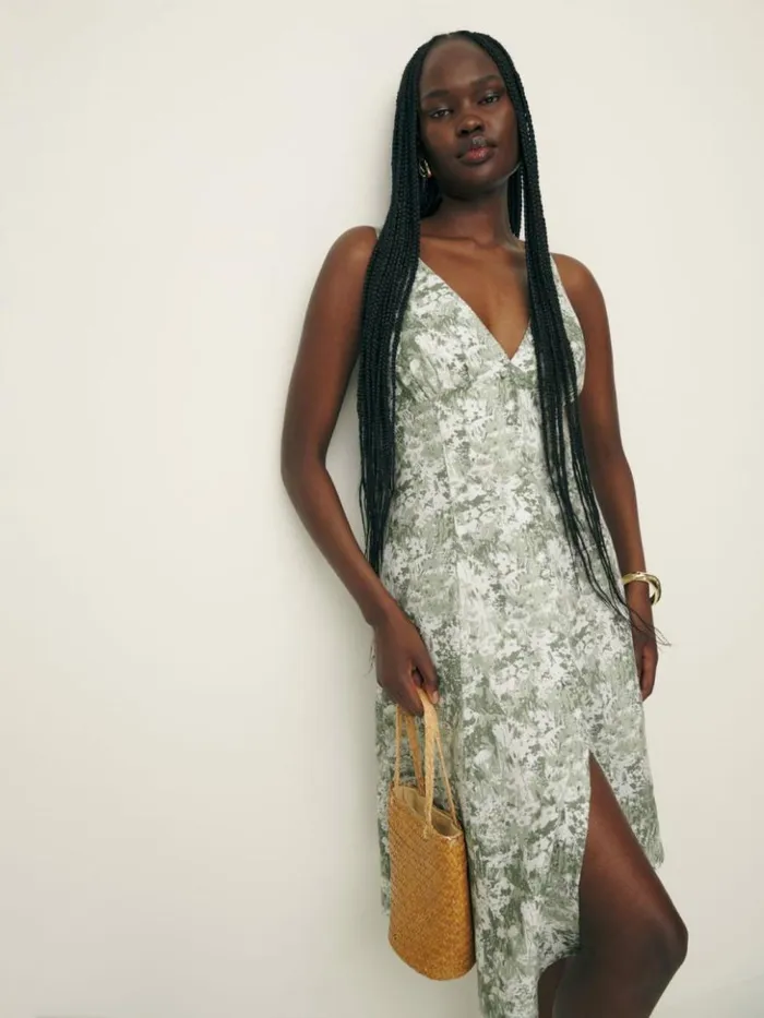 Clothing The Reformation Sebastien Linen Dress Glade