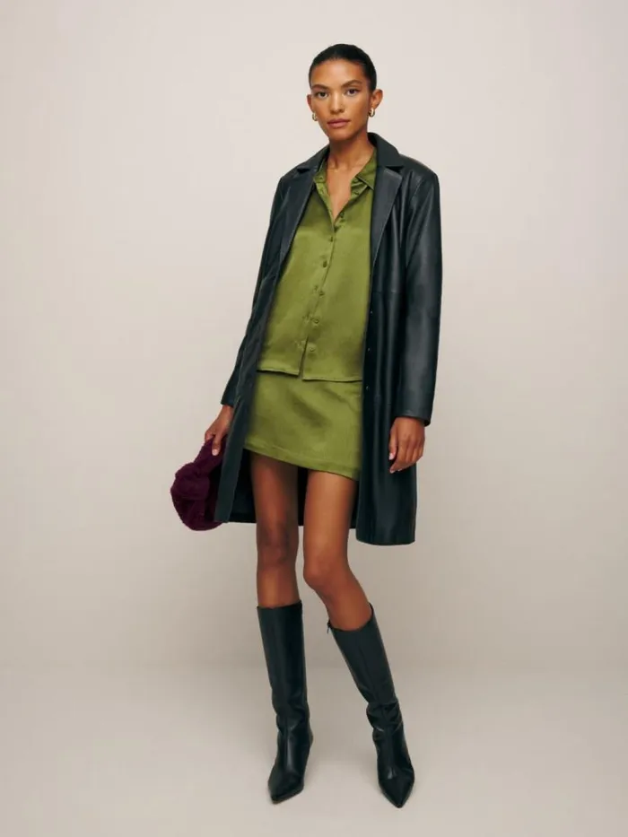 Clothing The Reformation Sky Relaxed Satin Top Pear Crinkle