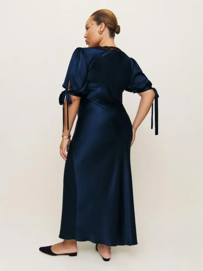 Clothing The Reformation Stella Silk Dress Es Navy