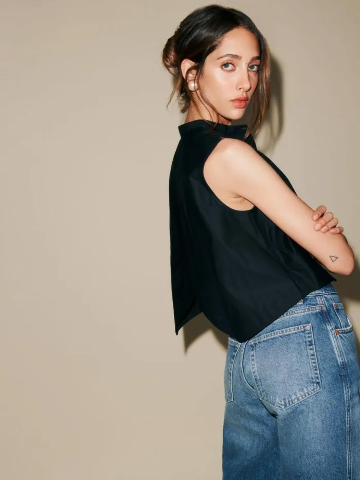 Clothing The Reformation Stone Top Black