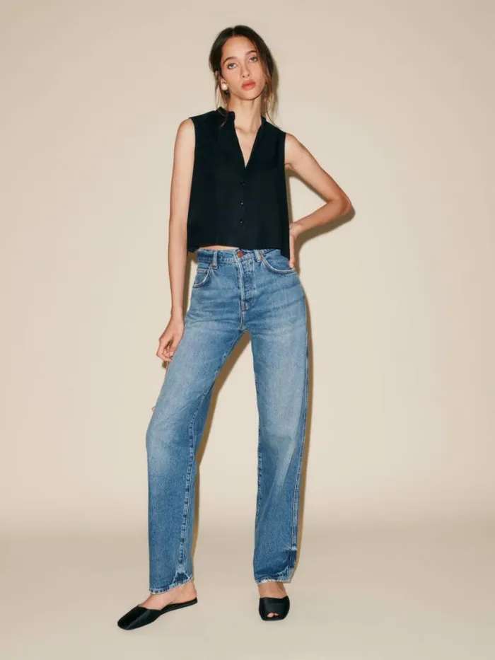 Clothing The Reformation Stone Top Black
