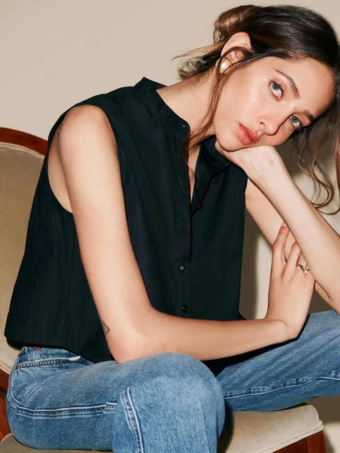 Clothing The Reformation Stone Top Black