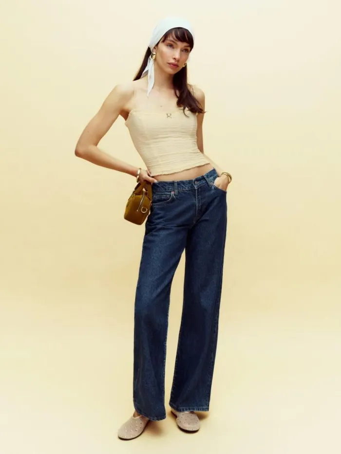 Clothing The Reformation Trixi Top Cream