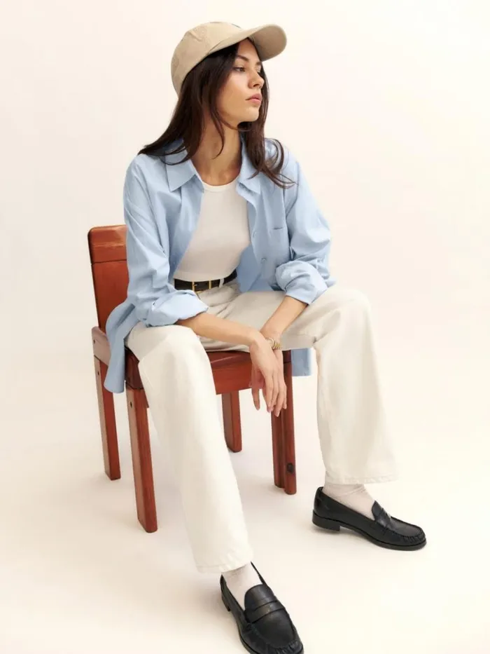 Clothing The Reformation Val 90s Mid Rise Straight Jeans Fior Di Latte