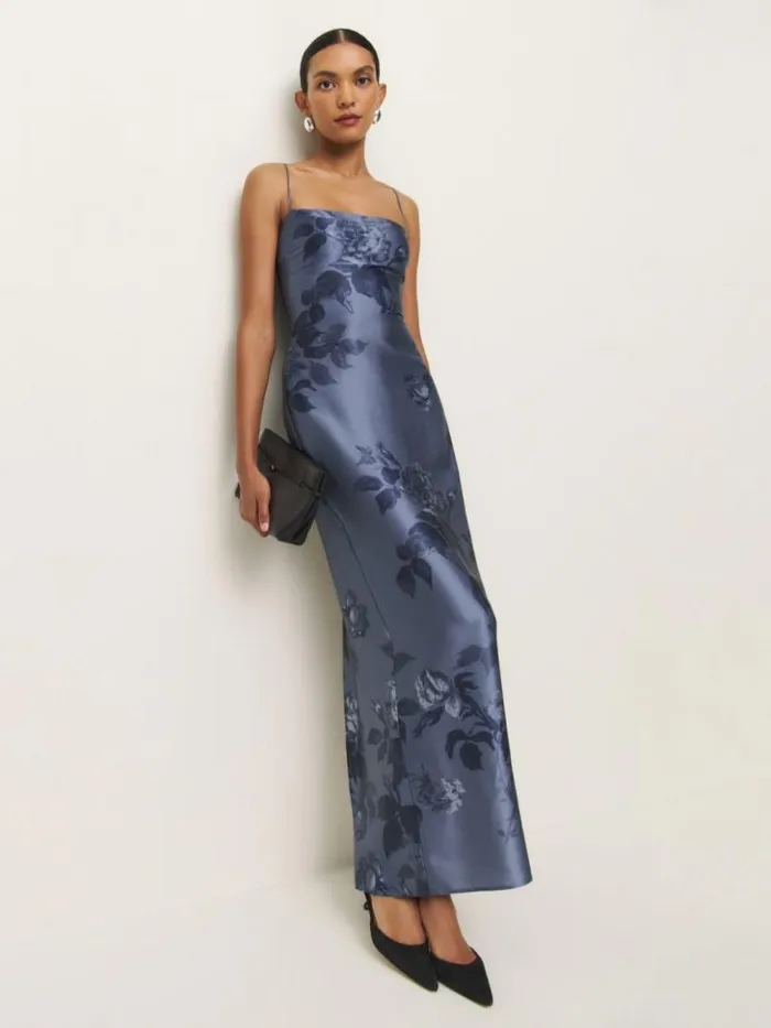 ClothingWeddings The Reformation Frankie Silk Dress Trieste Border