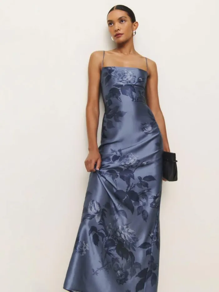 ClothingWeddings The Reformation Frankie Silk Dress Trieste Border