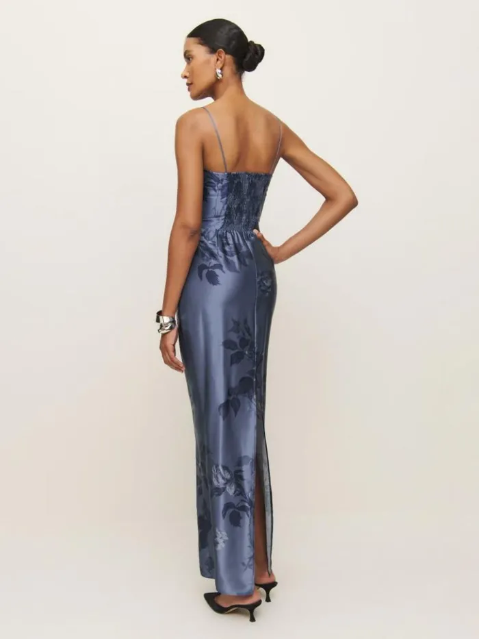ClothingWeddings The Reformation Frankie Silk Dress Trieste Border