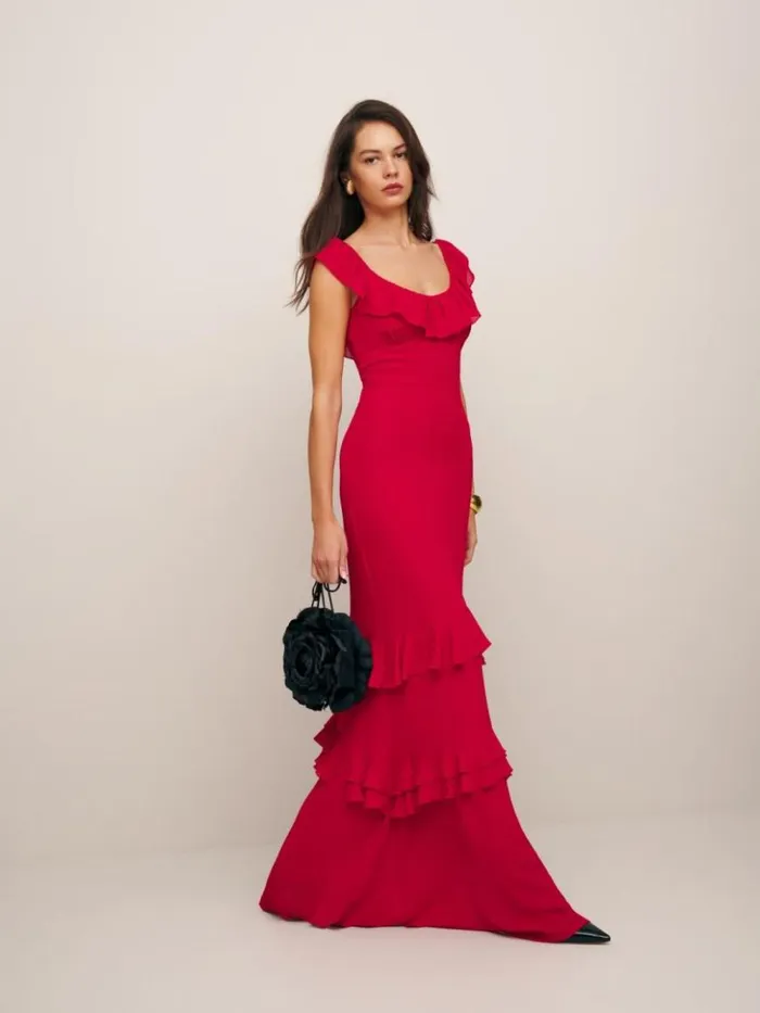 ClothingWeddings The Reformation Tripoli Dress Cherry