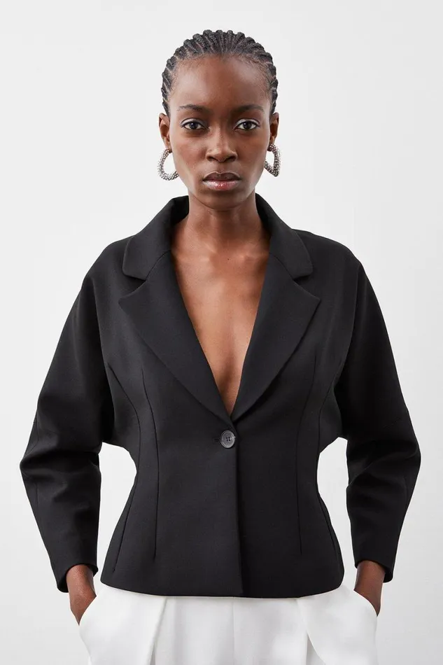 Coats and Jackets Women Karen Millen Compact Stretch Hourglass Tailored Jacket Black Coats and Jackets Women Karen Millen Compact Stretch Hourglass Tailored Jacket Black