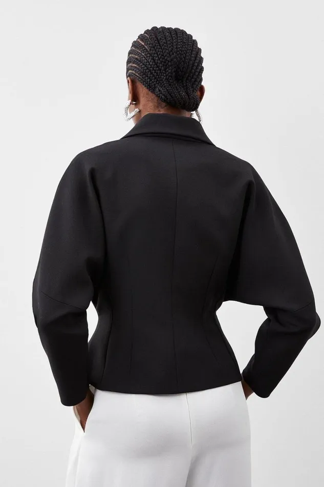 Coats and Jackets Women Karen Millen Compact Stretch Hourglass Tailored Jacket Black