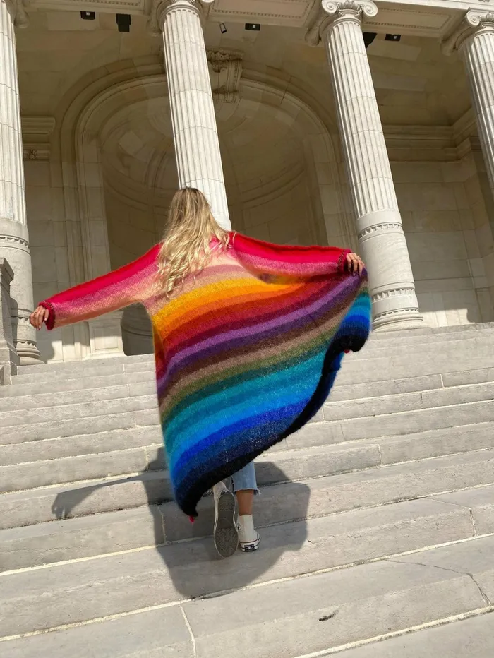 Coats Women Rose Carmine COAT STRIPES MULTICOLOR