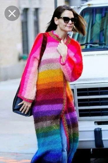 Coats Women Rose Carmine COAT STRIPES MULTICOLOR