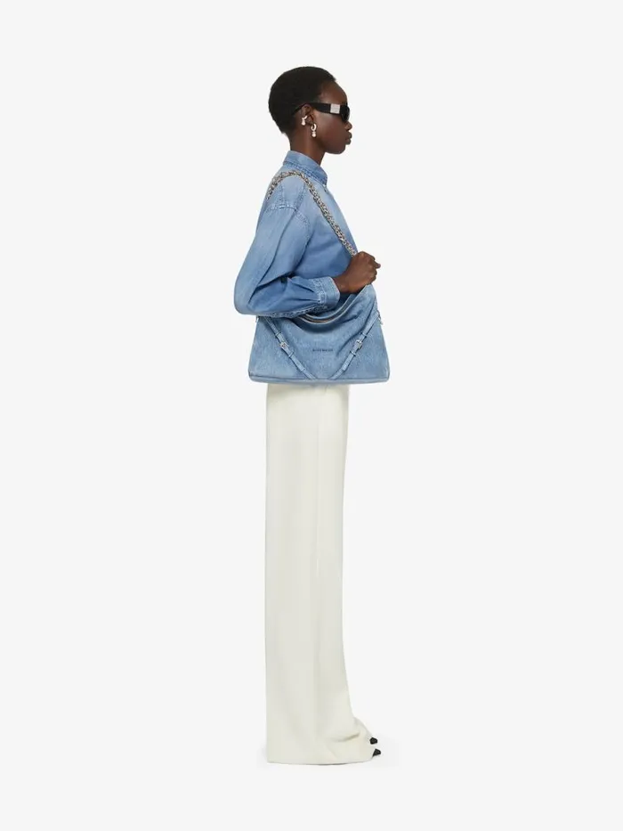 Cropped Shirt In Denim Light Blue Women Givenchy Tops and Shirts