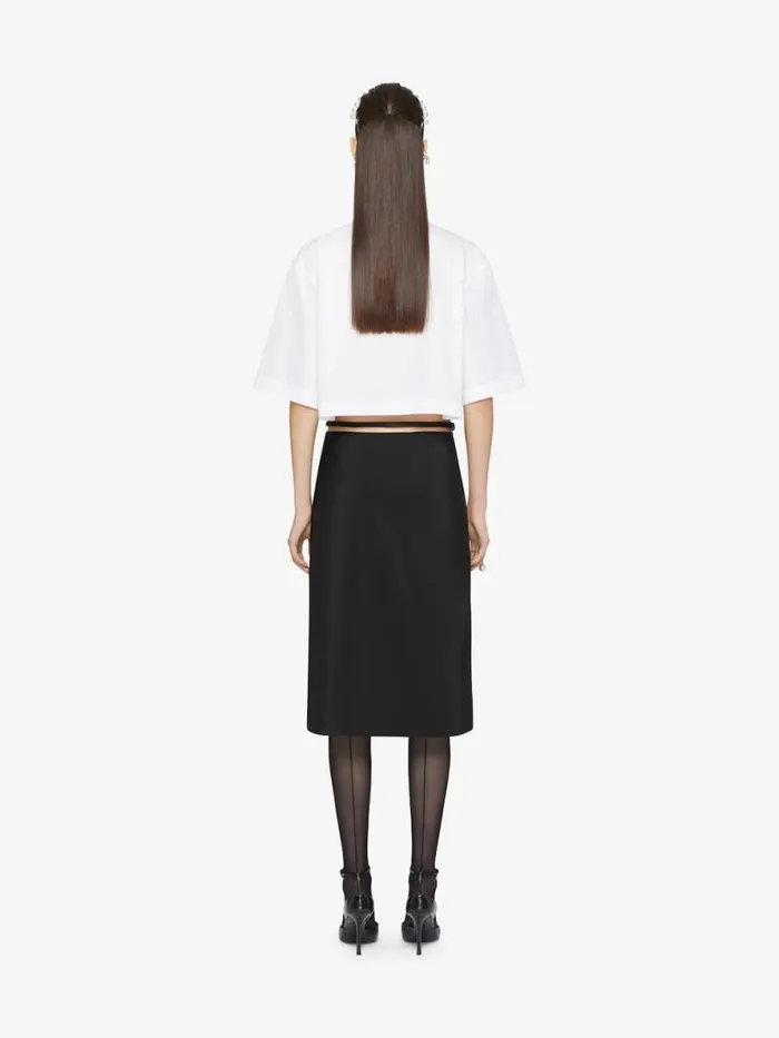 Cropped Shirt In Poplin With Crystals Silvery Women Givenchy Tops and Shirts