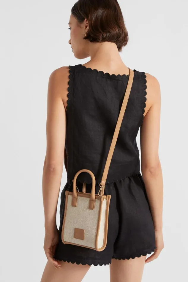 Cross Body Woman Seed Heritage Seed Micro Mini Crossbody Caramel