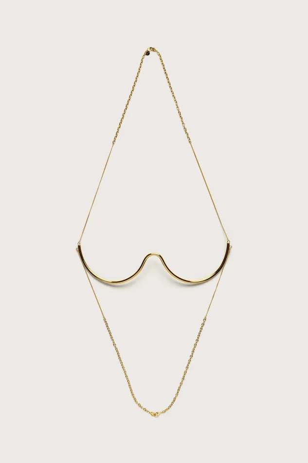 Cult Gaia Asha Bralette Chain Gold Women Body Jewelry