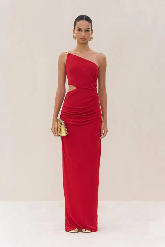 Cult Gaia Cobie Gown Merlot Women Dresses
