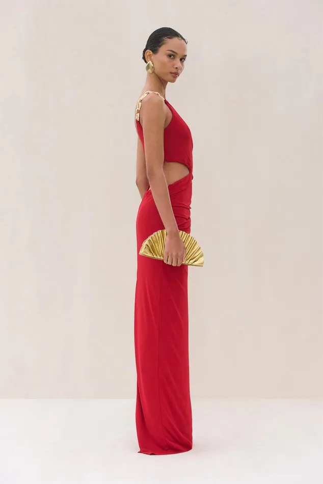 Cult Gaia Cobie Gown Merlot Women Dresses