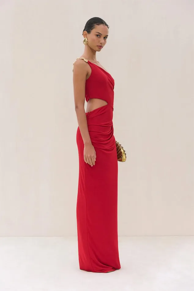 Cult Gaia Cobie Gown Merlot Women Dresses