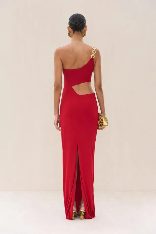 Cult Gaia Cobie Gown Merlot Women Dresses