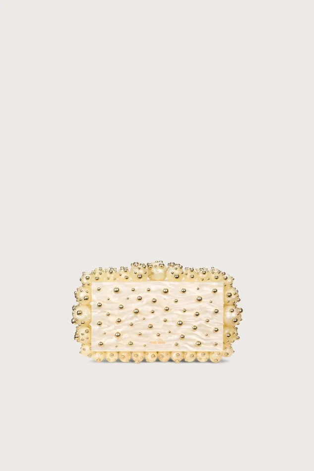 Cult Gaia Eos Clutch Ivory Shiny Brass Women Clutches