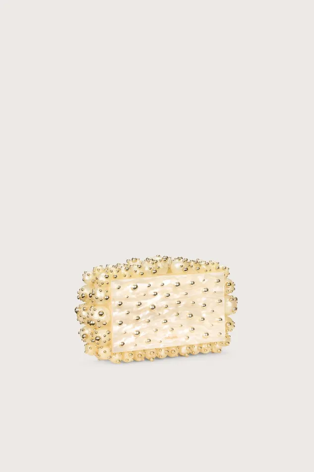 Cult Gaia Eos Clutch Ivory Shiny Brass Women Clutches