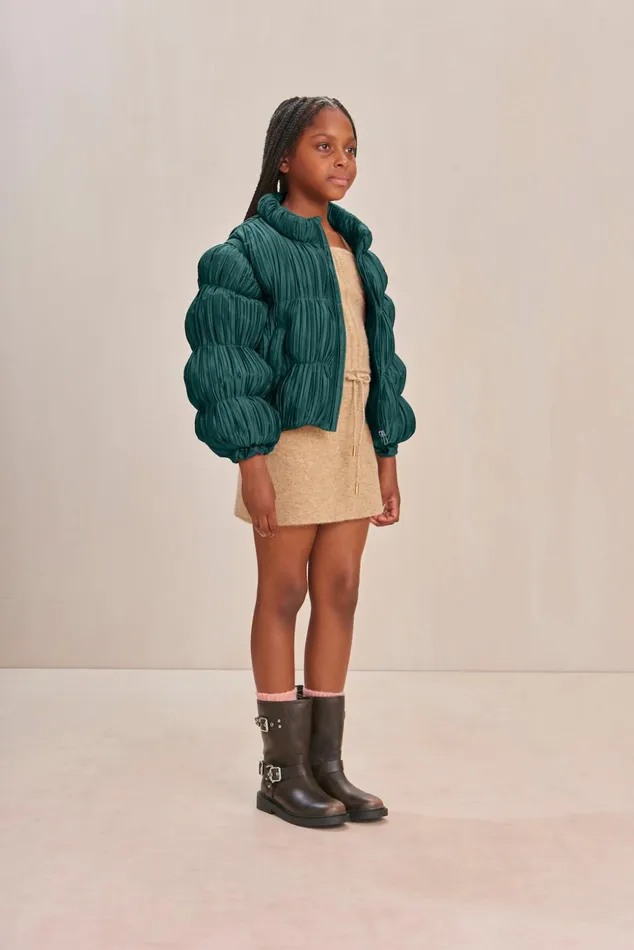 Cult Gaia Frannie Puffer Forest Green Kids Tops