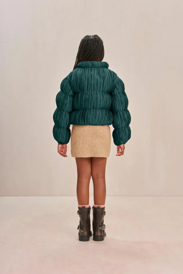 Cult Gaia Frannie Puffer Forest Green Kids Tops