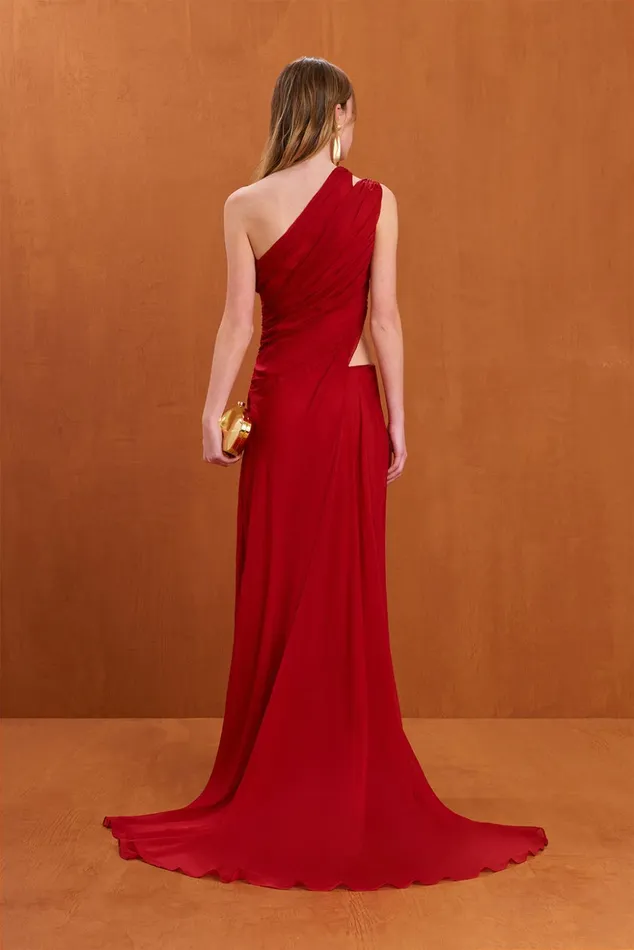 Cult Gaia Zan Gown Merlot Women Gowns