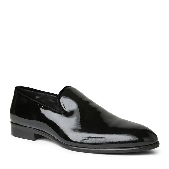 Danilo ALine Patent Leather Smoking SlipperBlack Men Bruno Magli Loafers and Slipons