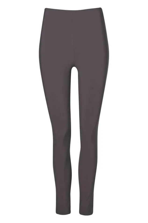 Dark Grey Full Length Elastic Waist Stretch Trousers Women Roman Trousers