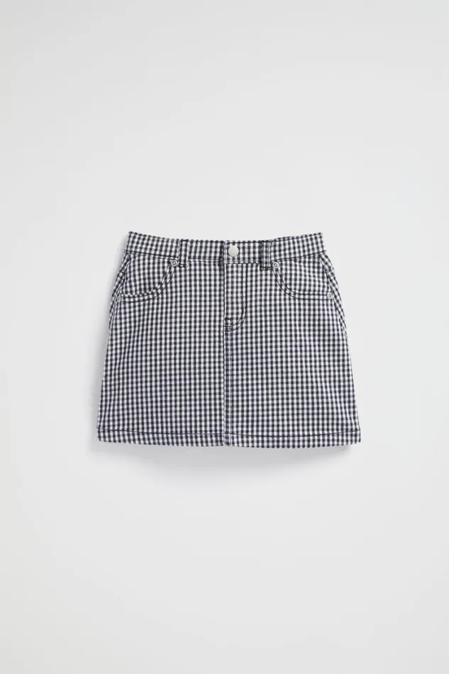 Denim and Jeans Girl Seed Heritage Gingham Denim Skirt Midnight Gingham