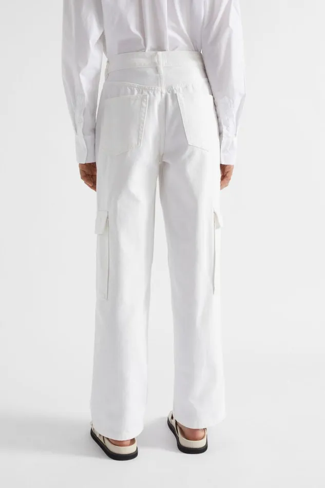Denim Woman Seed Heritage Denim Cargo Pant Cloud Cream