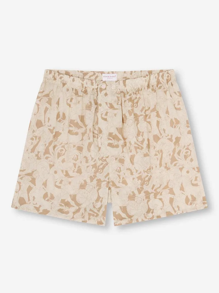 Derek Rose Classic Fit Boxers Ledbury 73 Cotton Batiste Sand Men Classic Fit Boxer Shorts