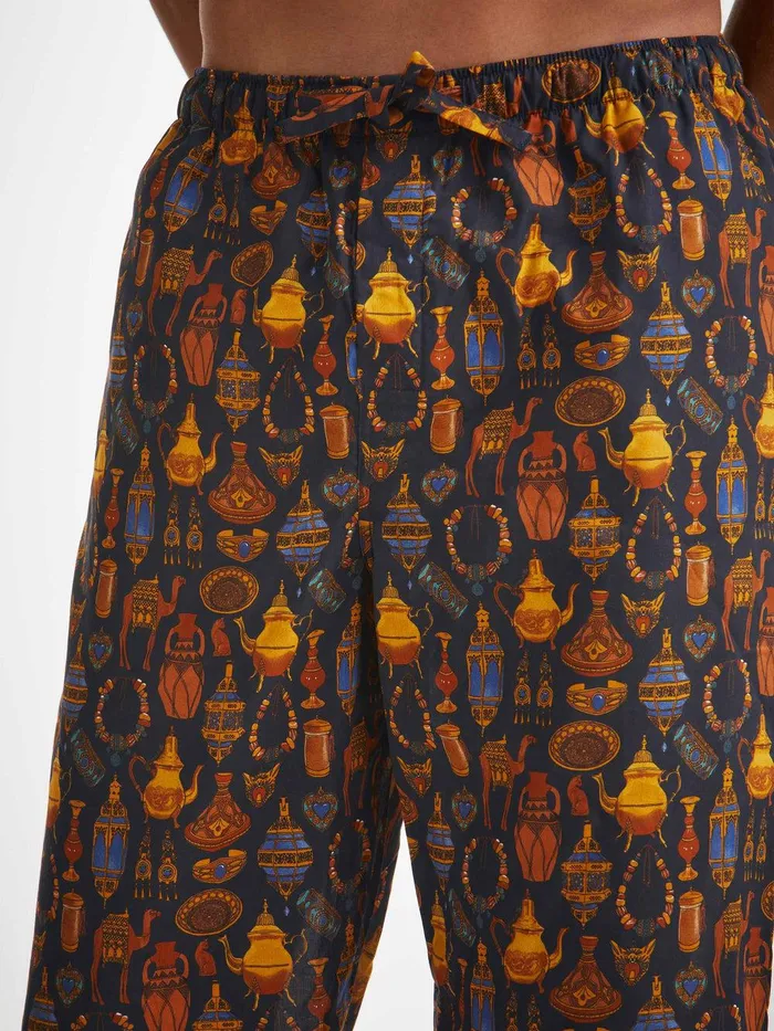 Derek Rose Lounge Pants Ledbury 71 Cotton Batiste Navy Men Lounge Pants