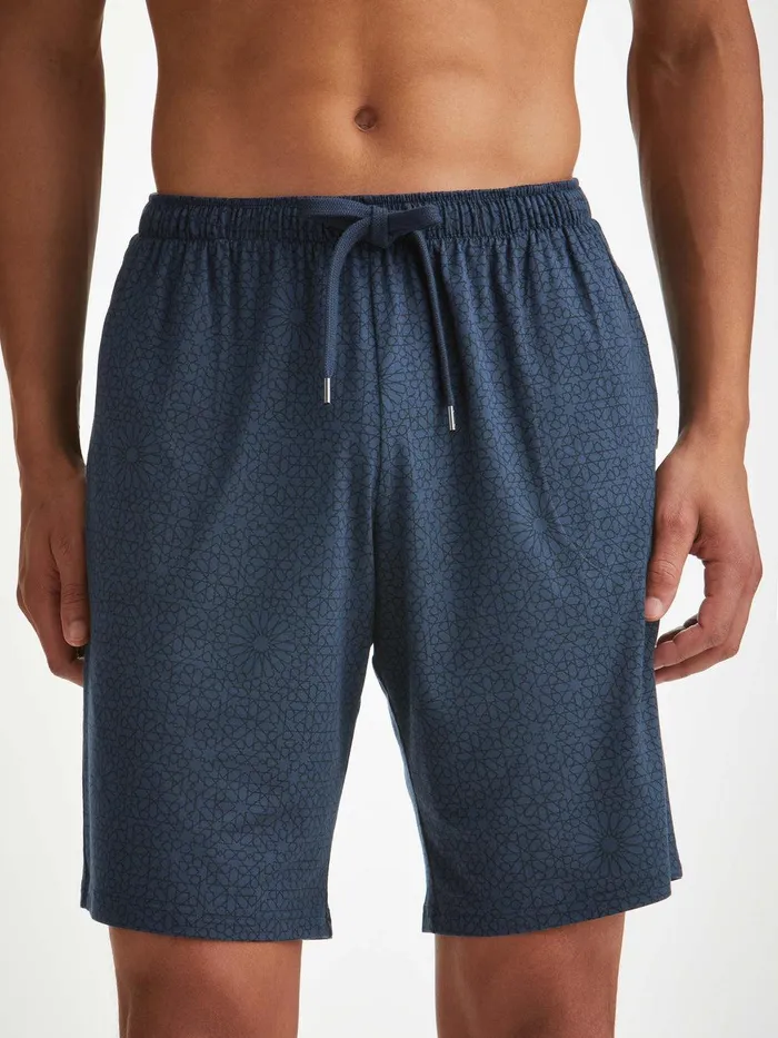 Derek Rose Lounge Shorts London 12 Micro Modal Navy Men Lounge Shorts