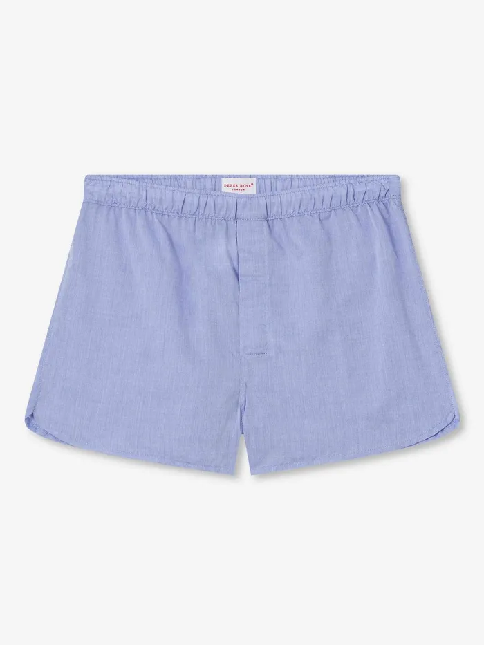 Derek Rose Modern Fit Boxers Amalfi Cotton Batiste Blue Men Modern Fit Boxer Shorts