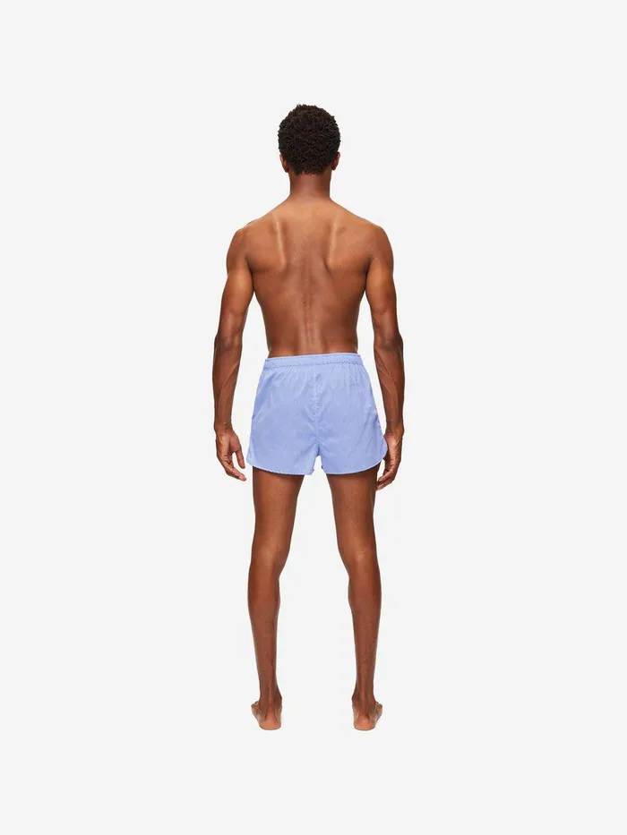 Derek Rose Modern Fit Boxers Amalfi Cotton Batiste Blue Men Modern Fit Boxer Shorts