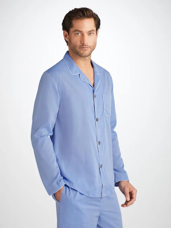 Derek Rose Modern Fit Pajamas Amalfi Cotton Batiste Blue Men Modern Fit Pajamas Derek Rose Modern Fit Pajamas Amalfi Cotton Batiste Blue Men Modern Fit Pajamas