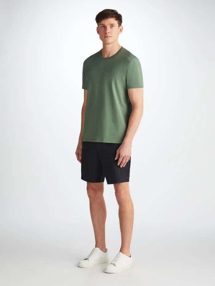 Derek Rose TShirt Barny Pima Cotton Soft Green Men Short Sleeve TShirts
