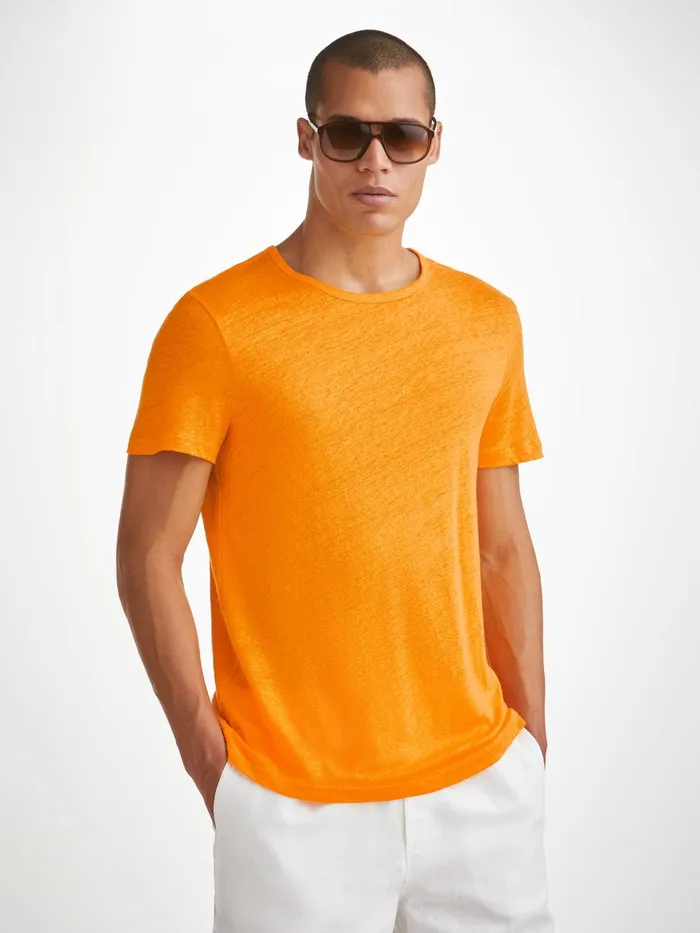 Derek Rose TShirt Jordan Linen Tangerine Men Short Sleeve TShirts