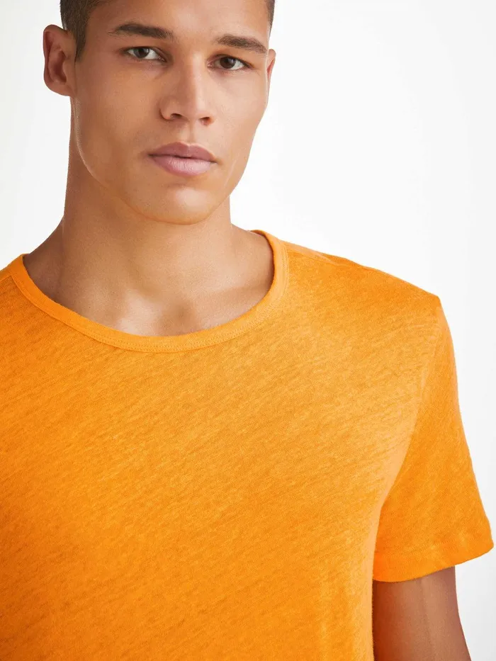 Derek Rose TShirt Jordan Linen Tangerine Men Short Sleeve TShirts