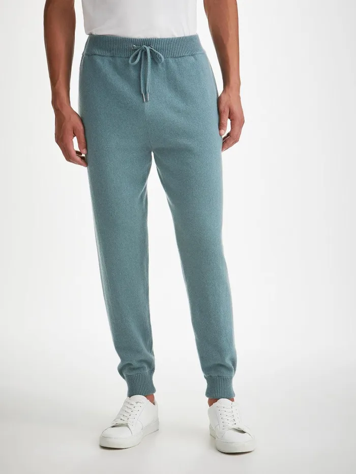Derek Rose Track Pants Finley Cashmere Teal Men Lounge Pants