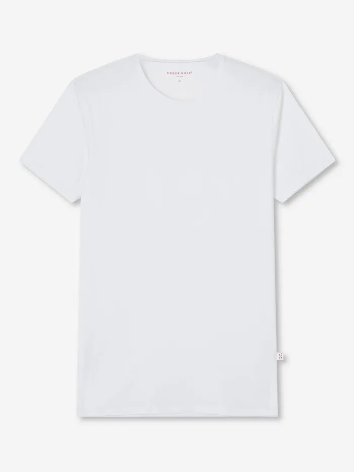 Derek Rose Underwear TShirt Jack Pima Cotton Stretch White Men Underwear TShirts