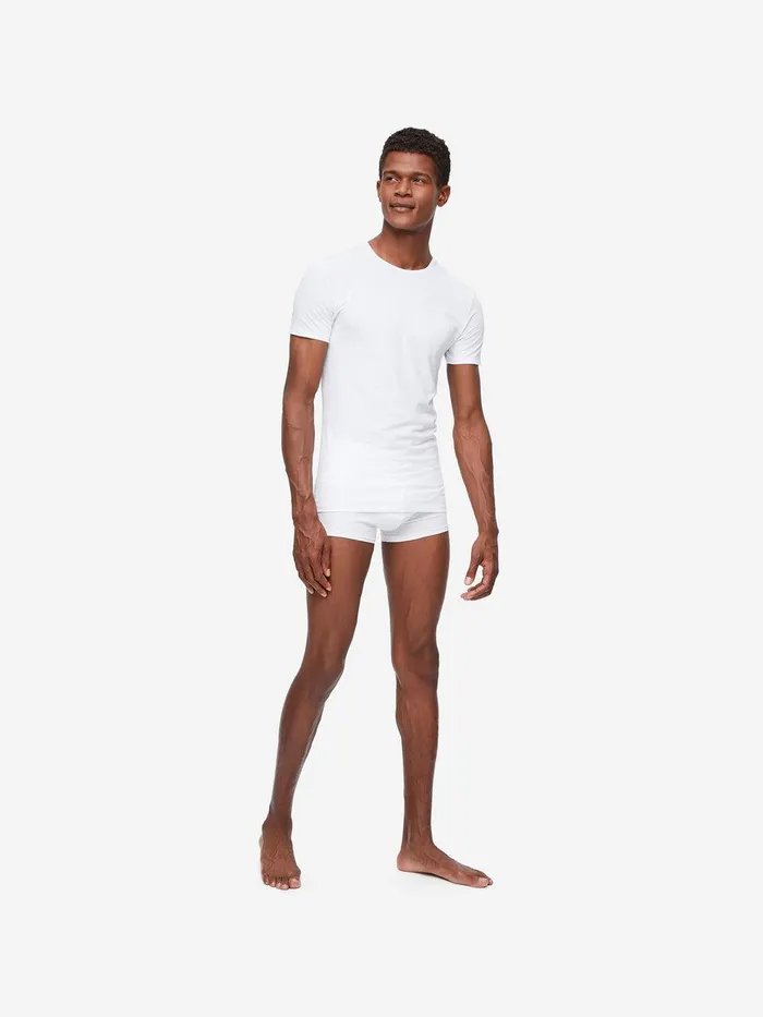 Derek Rose Underwear TShirt Jack Pima Cotton Stretch White Men Underwear TShirts